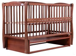 Кровать Babyroom Еліт резьба, маятник, откидной бок DER-6  бук тик