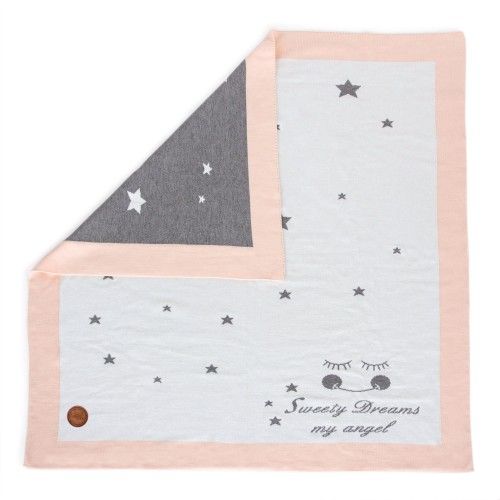 Вязанный плед Ceba Baby Stars 90х90 см  персик