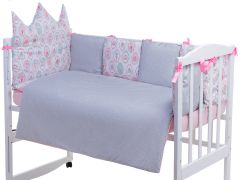 Детская постель Babyroom Classic Bortiki-01 розовый-белый-серый