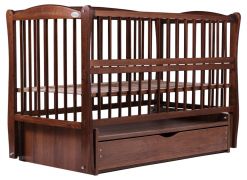 Кровать Babyroom Еліт резьба маятник, ящик, откидной бок DER-7  бук орех