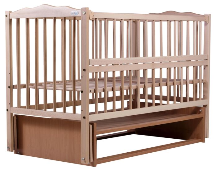 Кровать Babyroom Веселка маятник, откидной бок DVMO-2  бук светлый (натуральный)