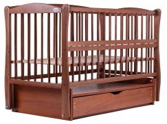 Кровать Babyroom Еліт резьба маятник, ящик, откидной бок DER-7  бук тик