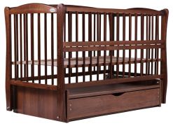 Кровать Babyroom Еліт маятник, ящик, откидной бок DEMYO-5  бук орех