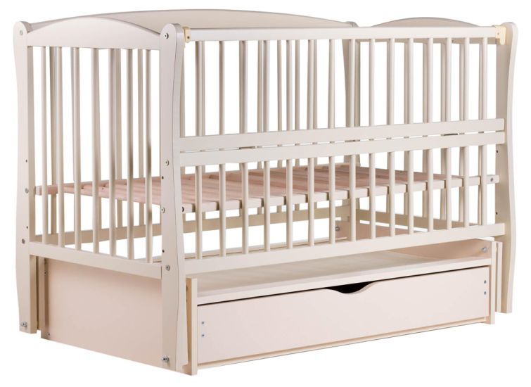 Кровать Babyroom Еліт маятник, ящик, откидной бок DEMYO-5  бук слоновая кость