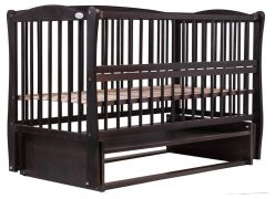 Кровать Babyroom Еліт резьба, маятник, откидной бок DER-6  бук венге