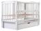 Кровать Babyroom Еліт резьба маятник, ящик, откидной бок DER-7  бук белый