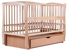 Кровать Babyroom Еліт маятник, ящик, откидной бок DEMYO-5  бук светлый (натуральный)